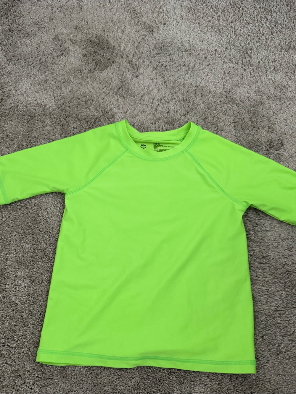 Kids Neon Lime Rash Guard Swim Shirt